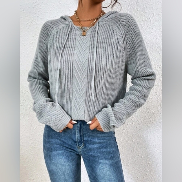 EUC Drawstring knit hoodie - Picture 1 of 10